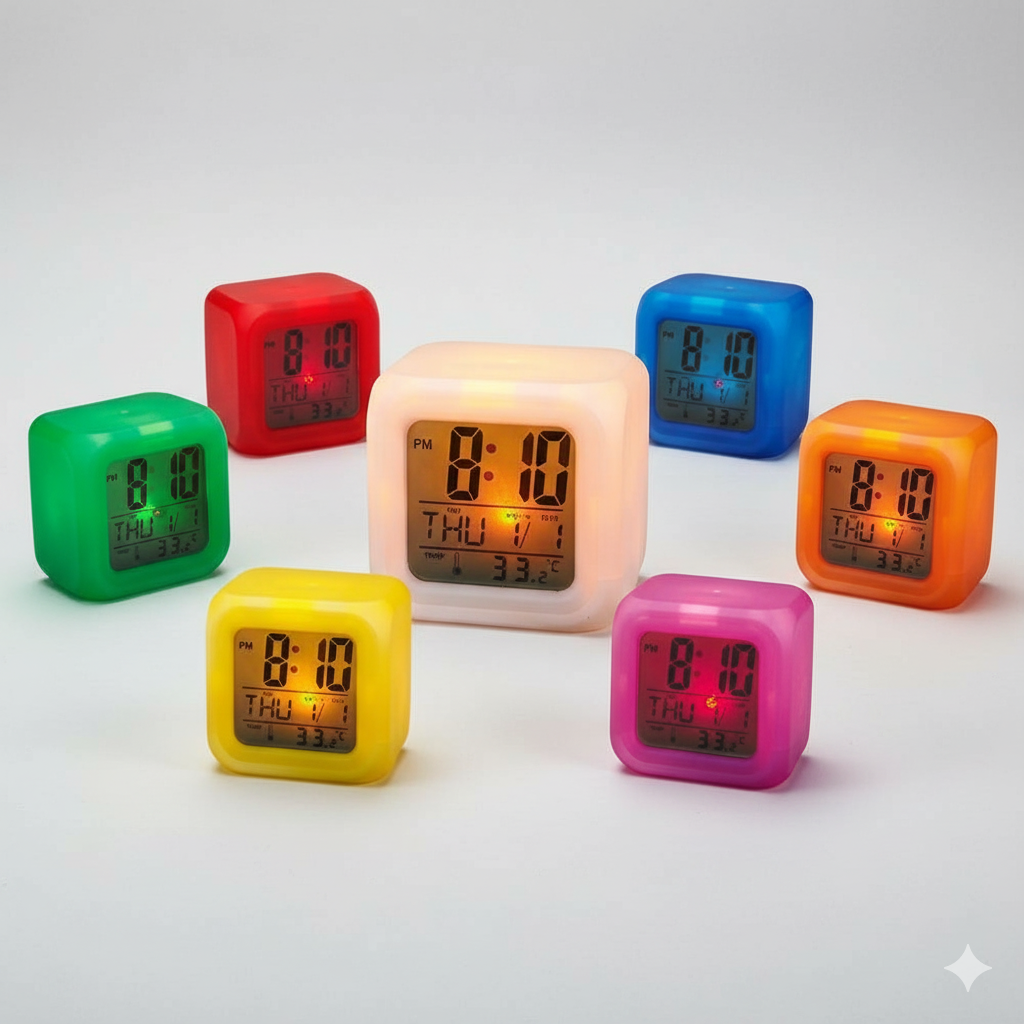 led alarm clock portabel