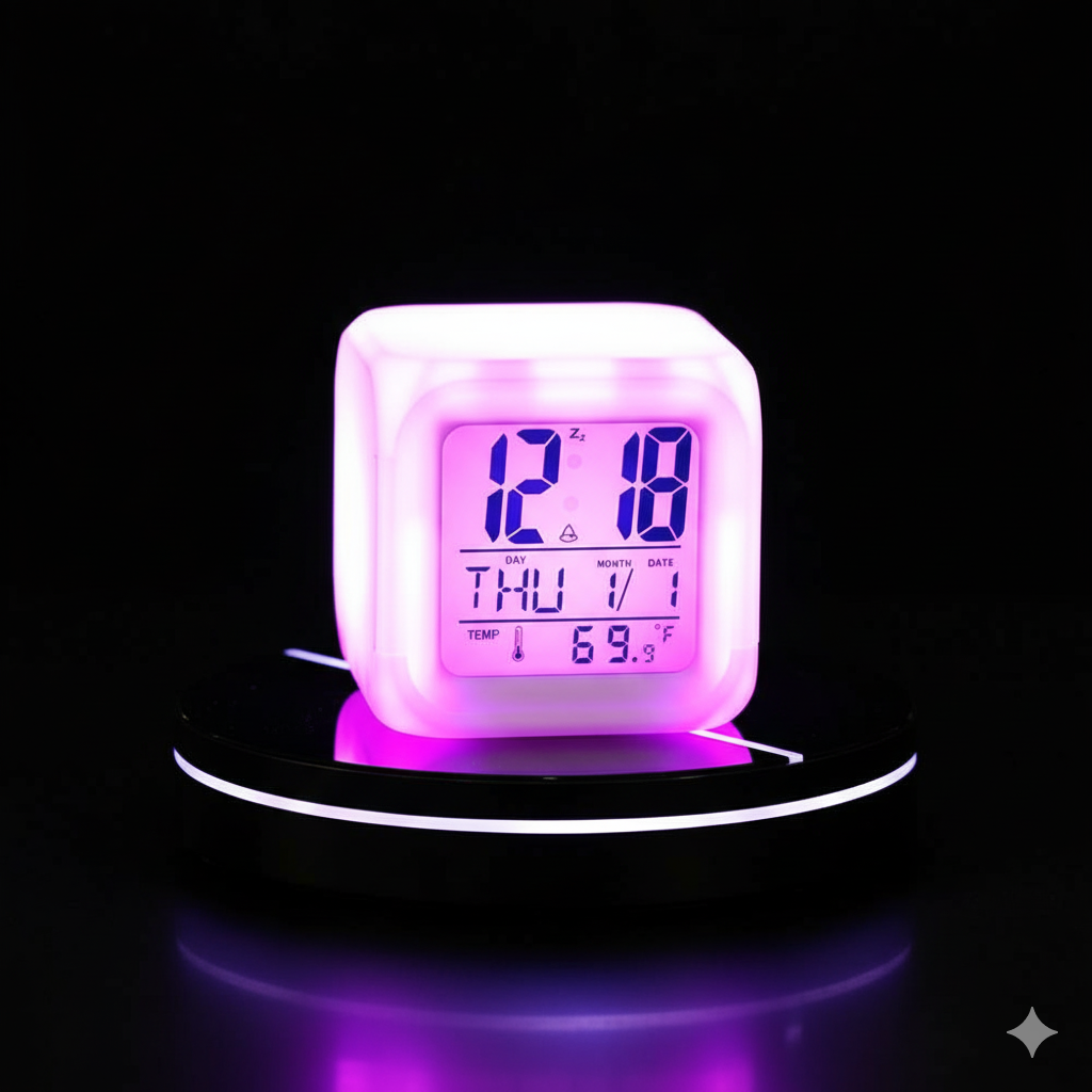 led alarm clock portabel